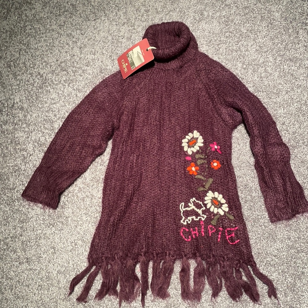 NWT Chipie Girls Purple Turtle Neck Sweater